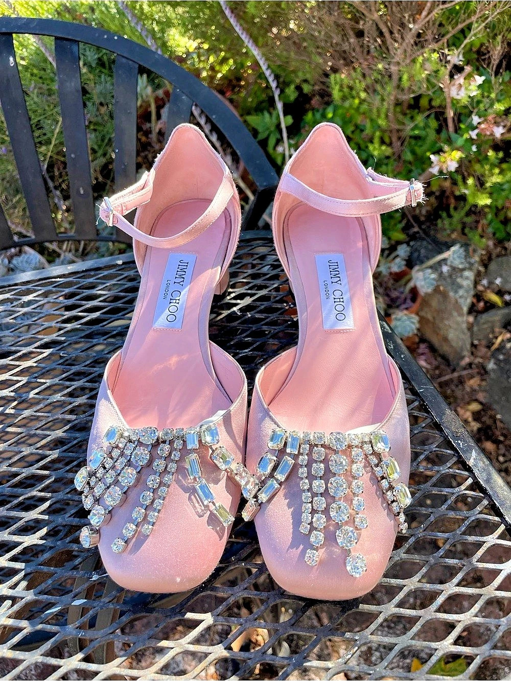 Jimmy Choo Verity 45 Embellished Satin Pumps (EU 38 / US 8)
